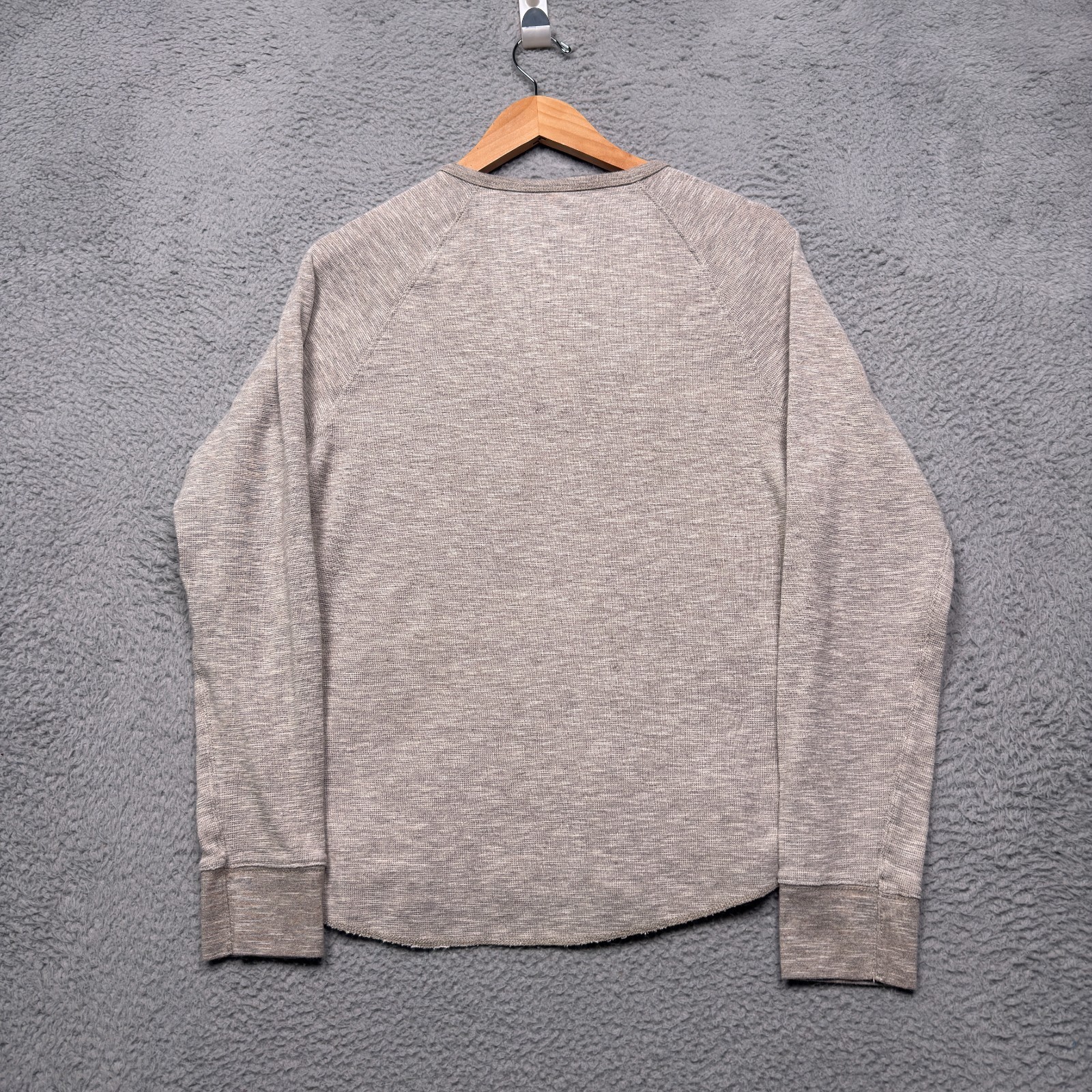 American Eagle Thermal Henley Shirt Mens Medium Gray Classic Fit Long Sleeve gallery
