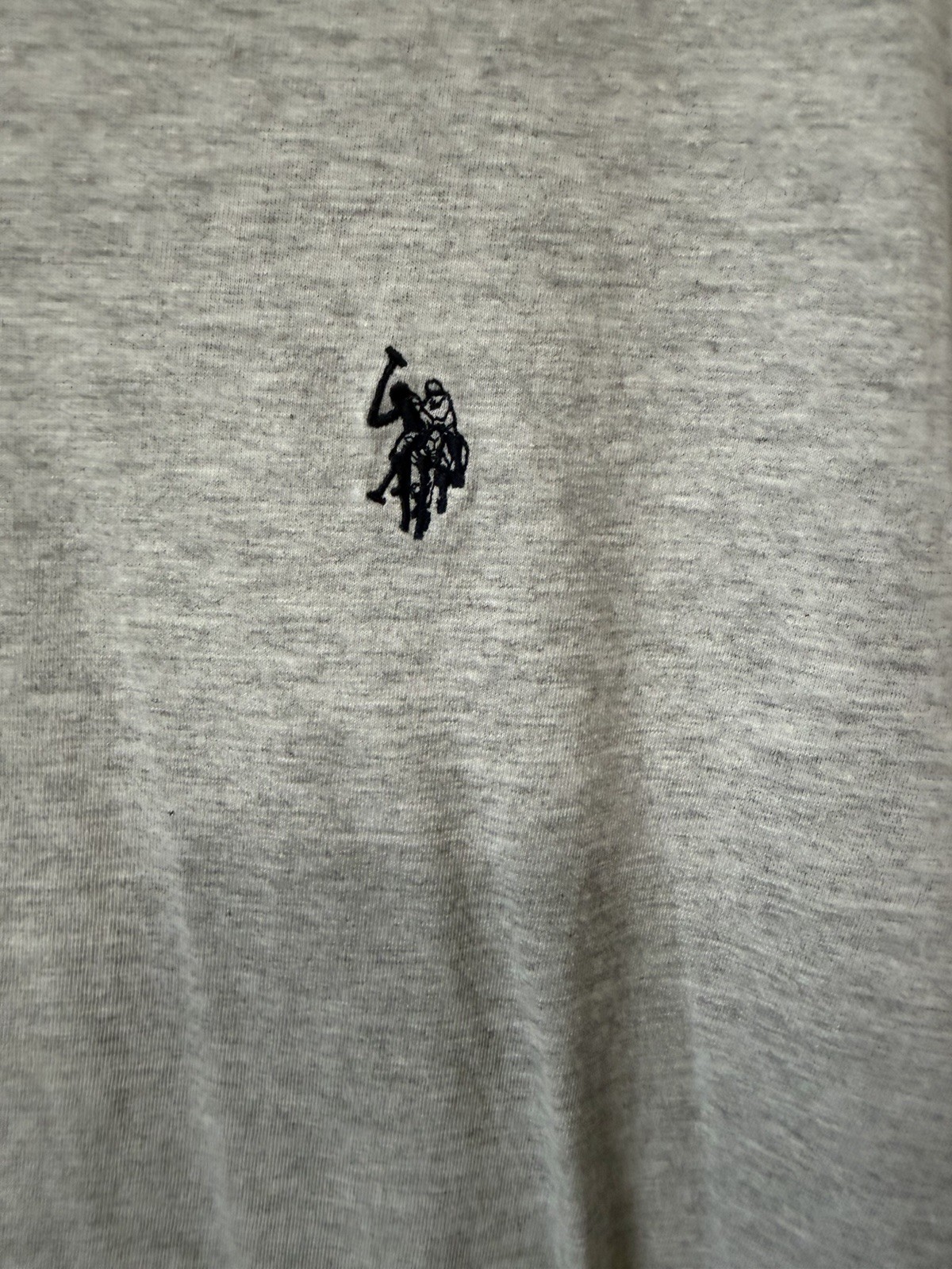 U.S. Polo Assn. Men's Gray V-Neck Short Sleeve Cotton Blend Logo Tee L gallery