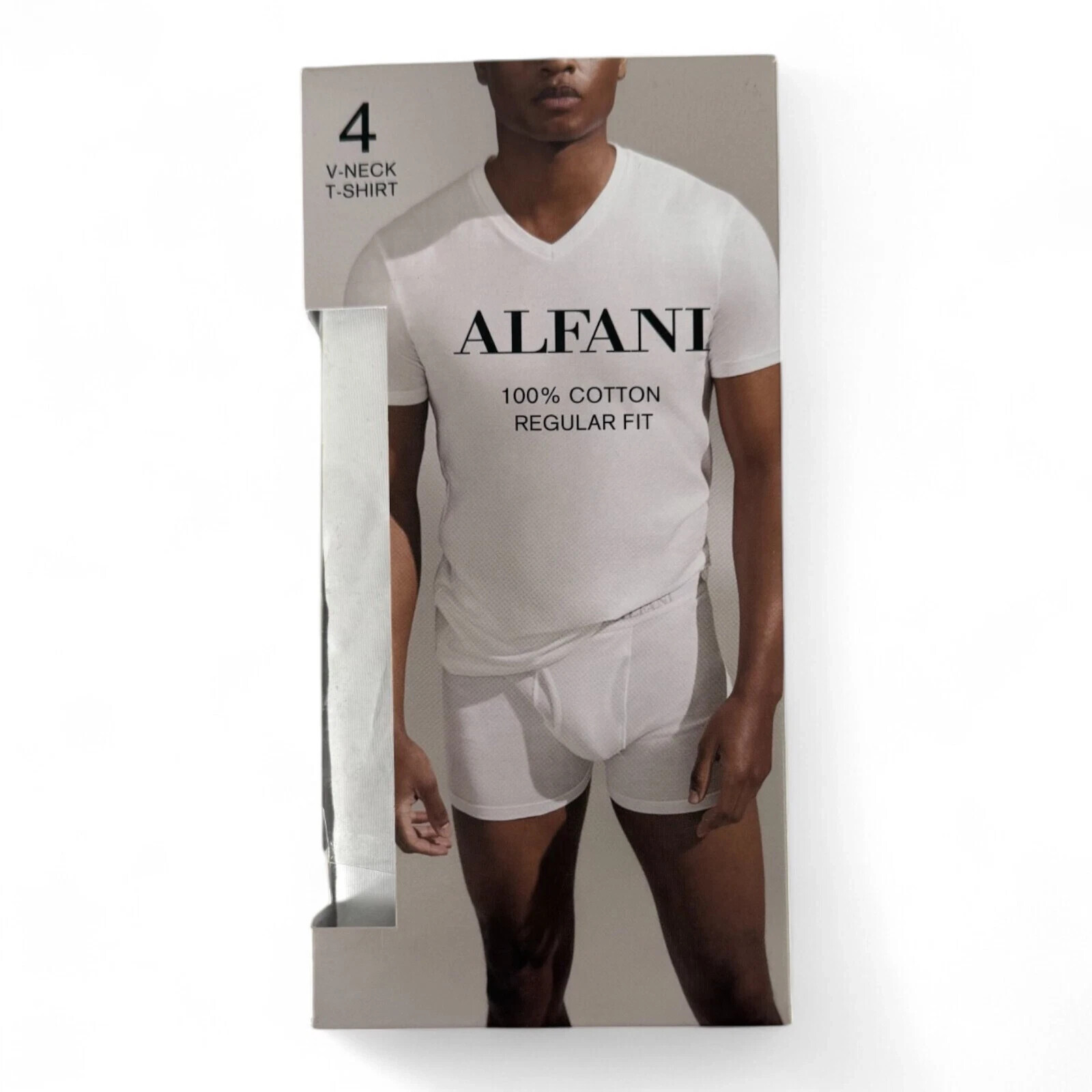 Alfani Mens 4 Pack Classic T Shirt Tagless Undershirts White or Black Ret $40 gallery
