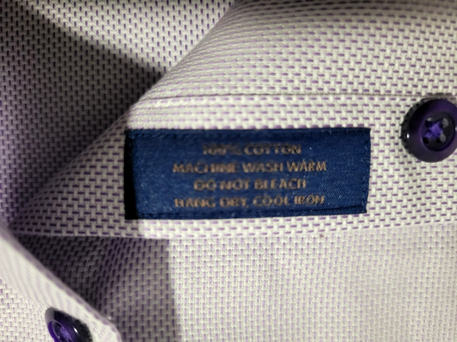 David Donahue Button Shirt Mens Large Trim Fit Light Purple Collared Formal gallery