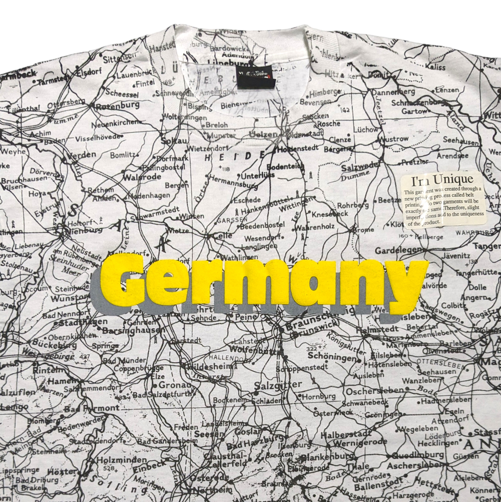 New Vintage Germany Map SCREEN STARS USA T Shirt XL All Over Print Puff Graphic gallery