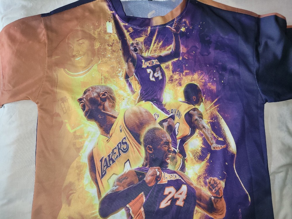 Kobe Bryant Lakers All Over Print AOP Tribute T-shirt Mens Size 3XL Synthetic