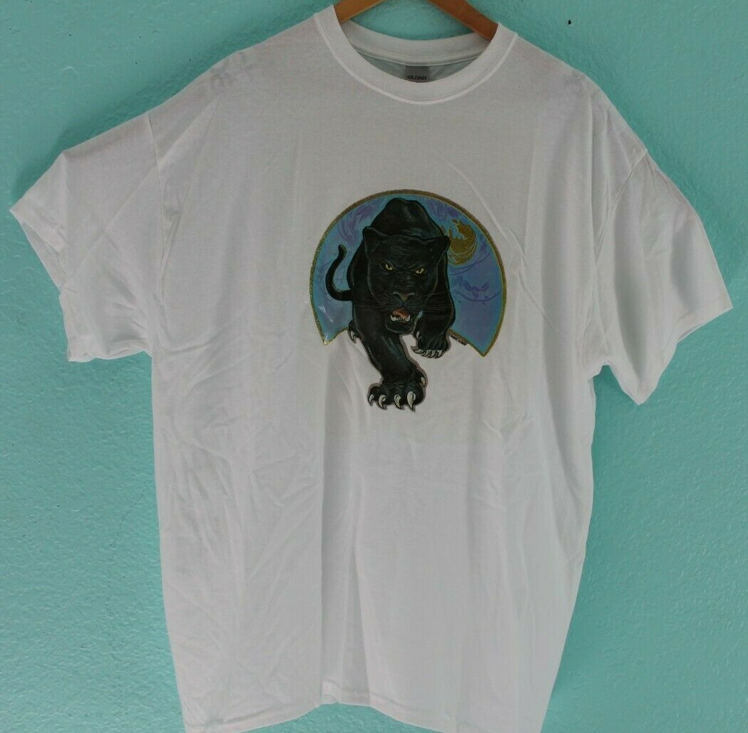 True Vintage 1980 L&H Panther Sparkle silk screen on a new mens XL Shirt unique gallery