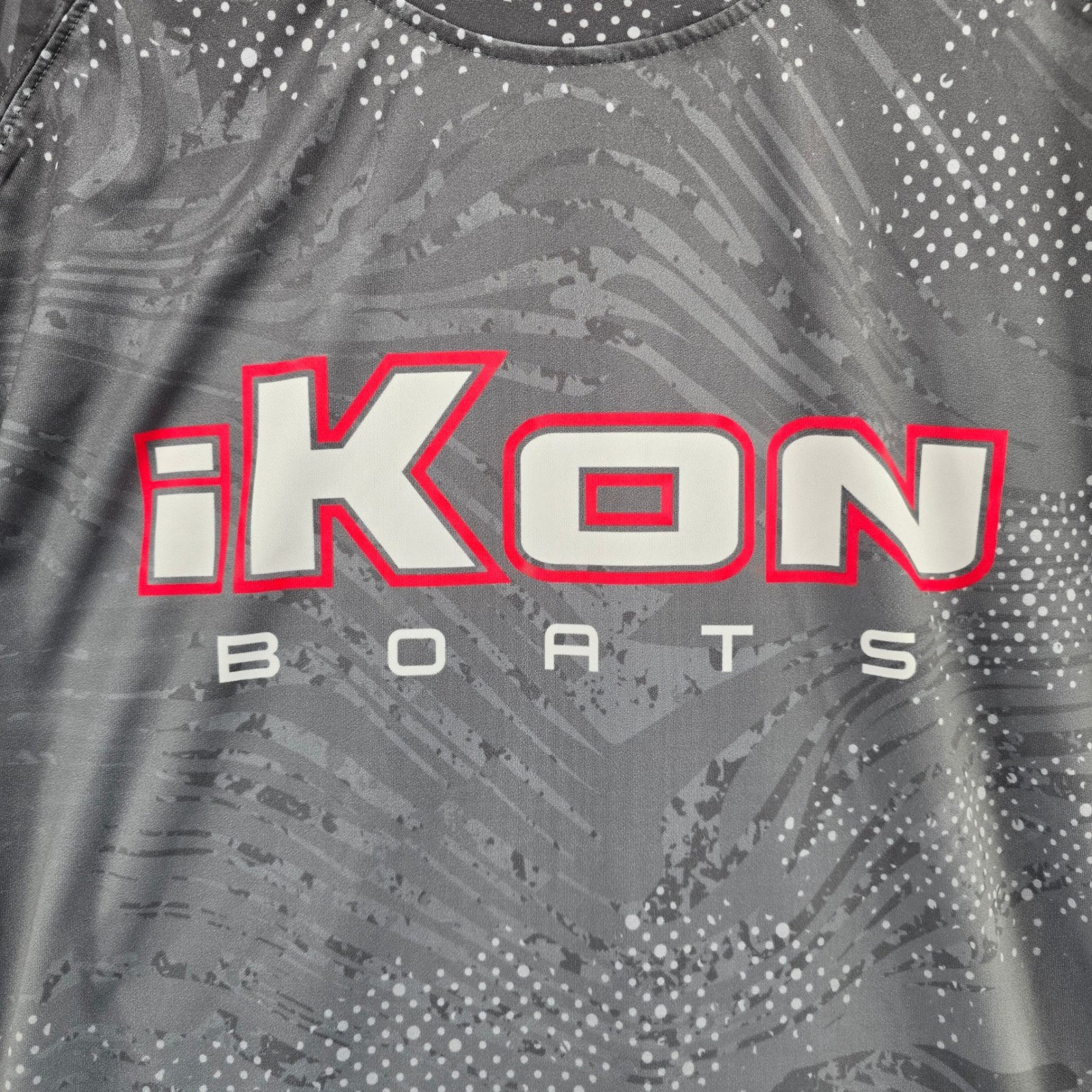 Flikr Fishing Size XL iKon Boats Long Sleeve Performance Shirt Grey UPF gallery