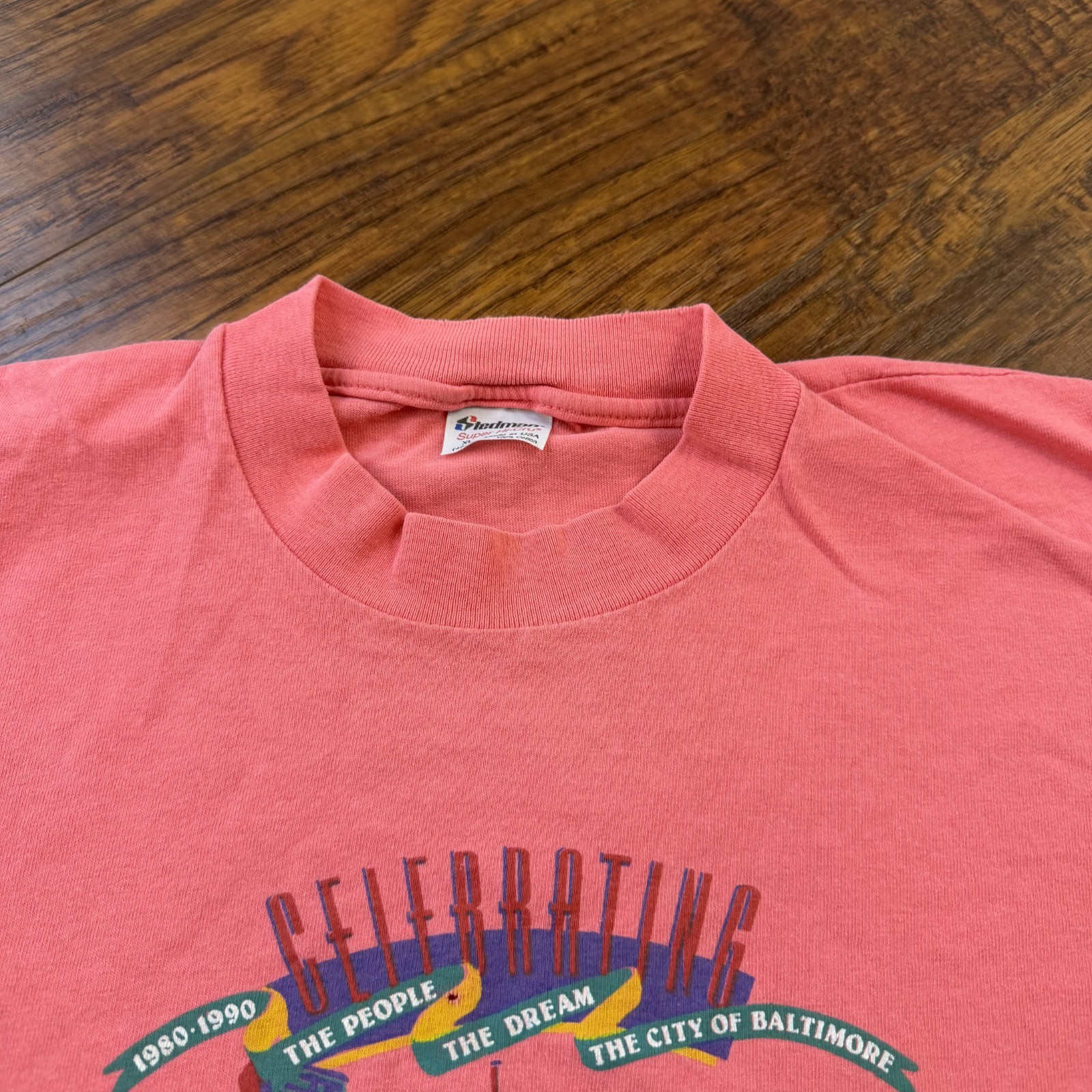 VINTAGE Baltimore Shirt Mens XL Pink Single Stitch USA Harborplace & The Gallery gallery