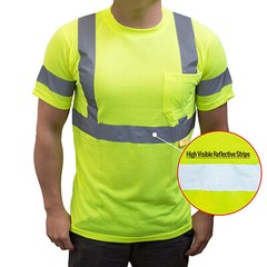 Hi Vis T Shirt ANSI/ISEA Class 3 Work Safety Short Sleeve, Orange/Lime -S9081/2
