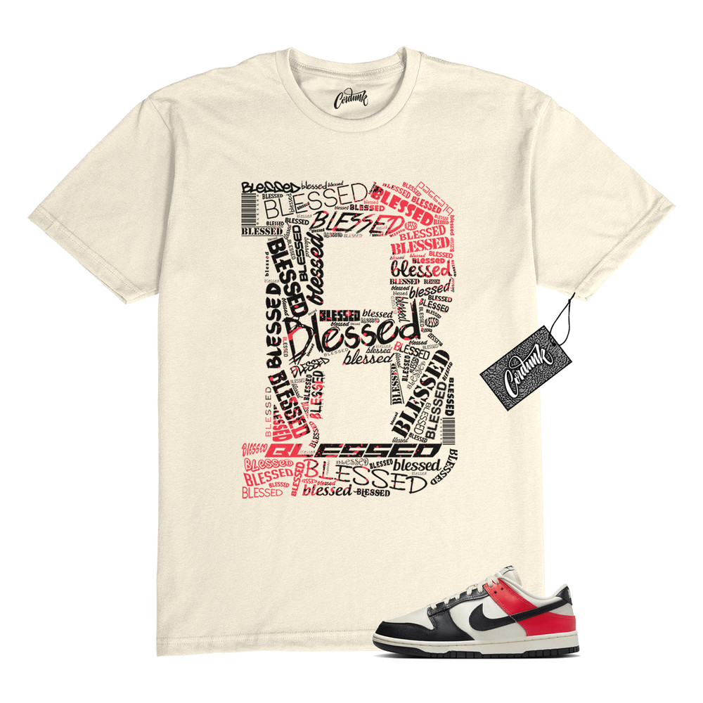 Dunk Bright Crimson Black Toe Pale Ivory Low T Shirt to Match B BLS