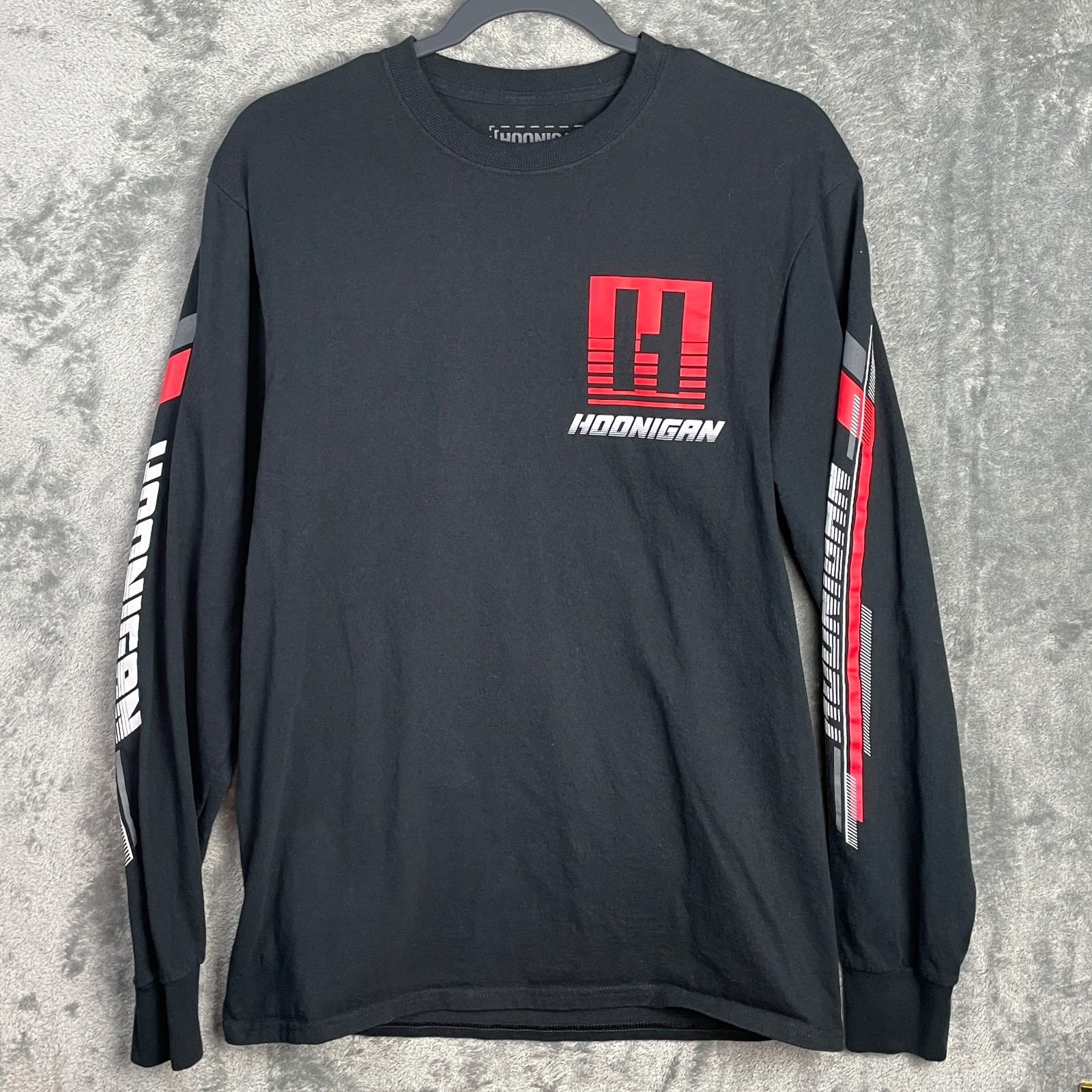 Hoonigan Motorsports T-Shirt Mens Medium Black Spellout Long Sleeves Cotton Cars gallery