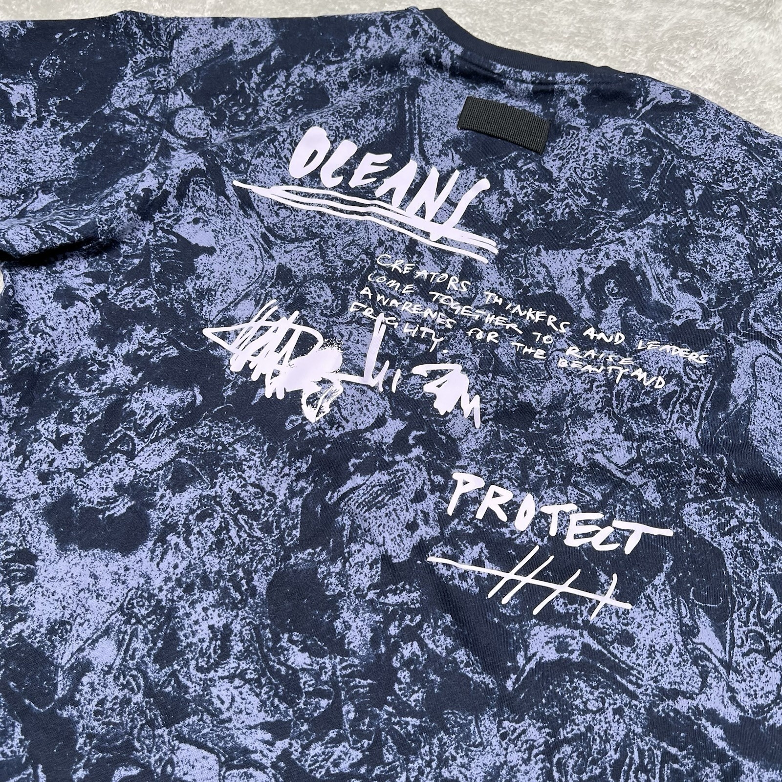 Adidas x Parley T Shirt Adult M Silver Violet AOP For The Oceans S/S Tee HR6995 gallery