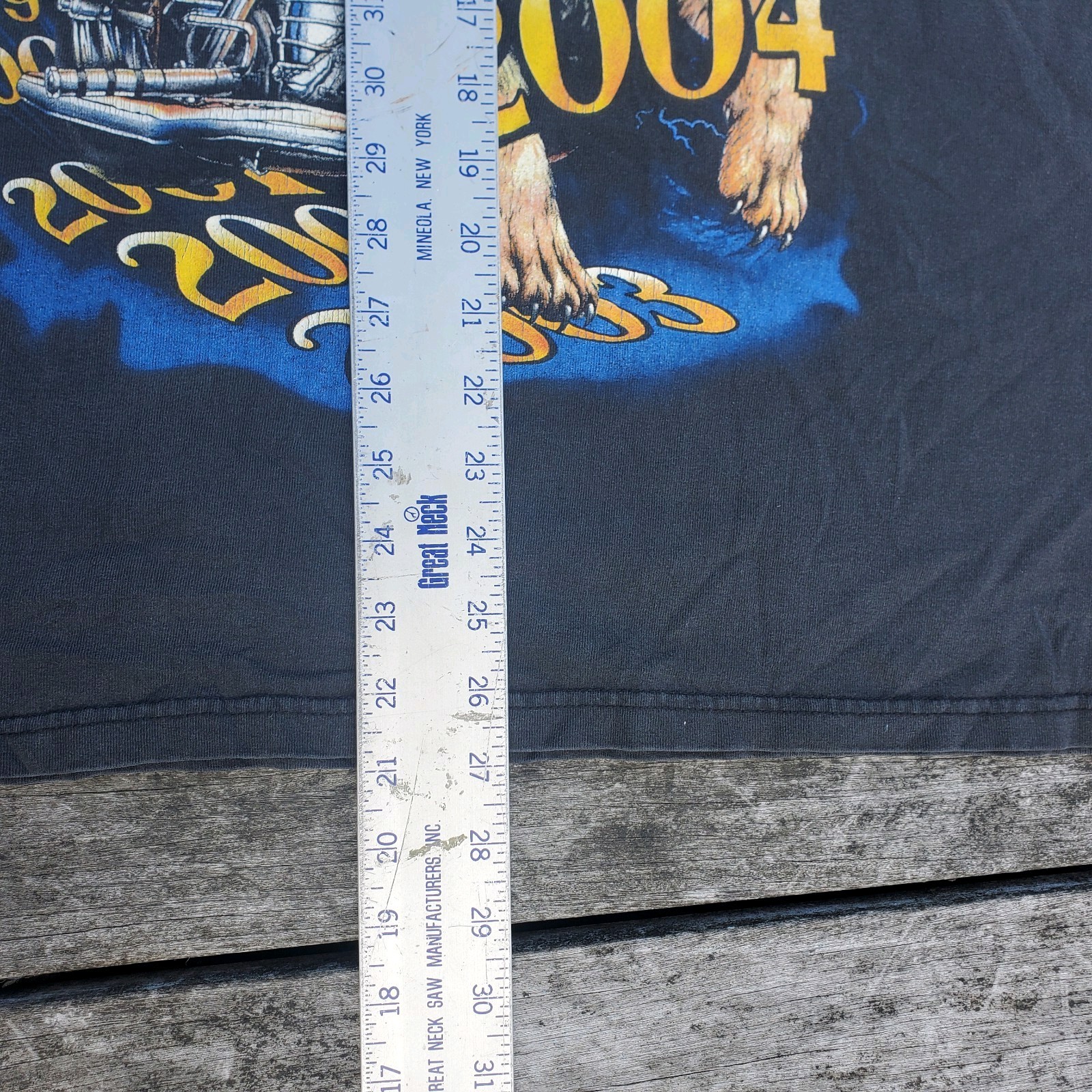 Vintage Y2K 2004 Sturgis Bike Shirt Large Harley Lightning Wolf Faded Rare USA gallery