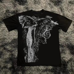 Y2K Gothic T Shirt Oversized Cotton Round Neck High Street Mens Women