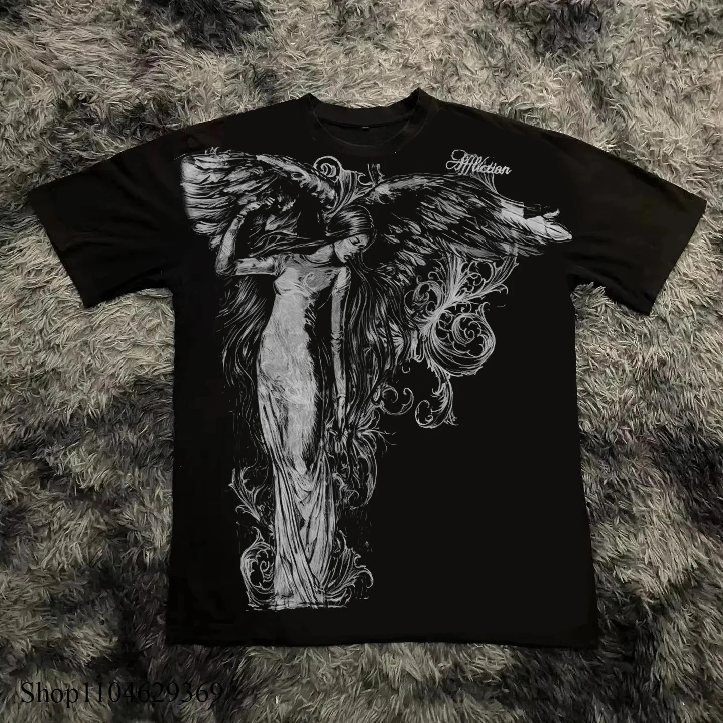 Y2K Gothic T Shirt Oversized Cotton Round Neck High Street Mens Women gallery