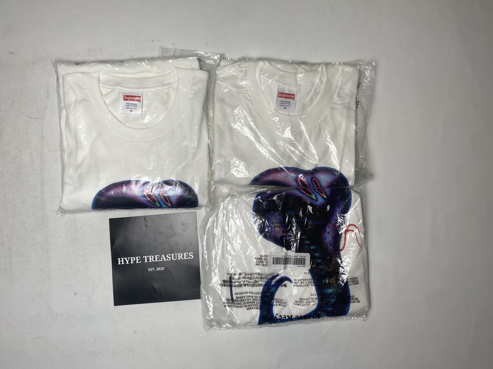 Brand New Supreme Snake Tee White MEDIUM/LARGE 2021 *RARE* - HYPETREASURES gallery