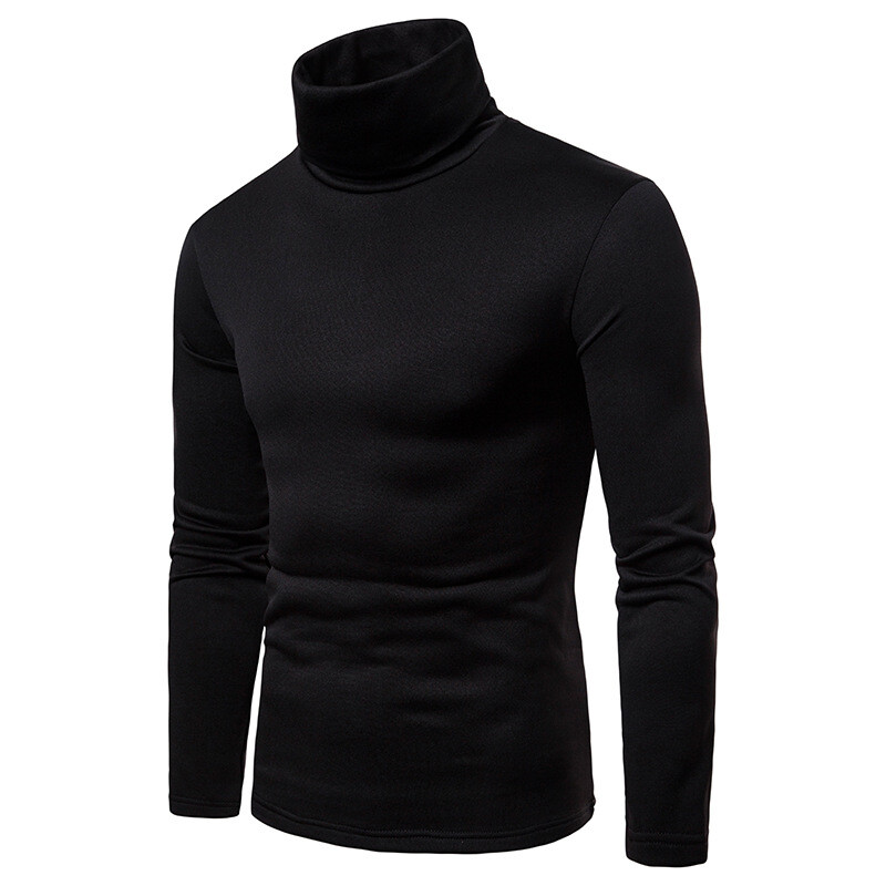 Mens Stretch High Turtle Neck Roll Shirt Long Sleeve Winter Warm Jumper Tops ⇓