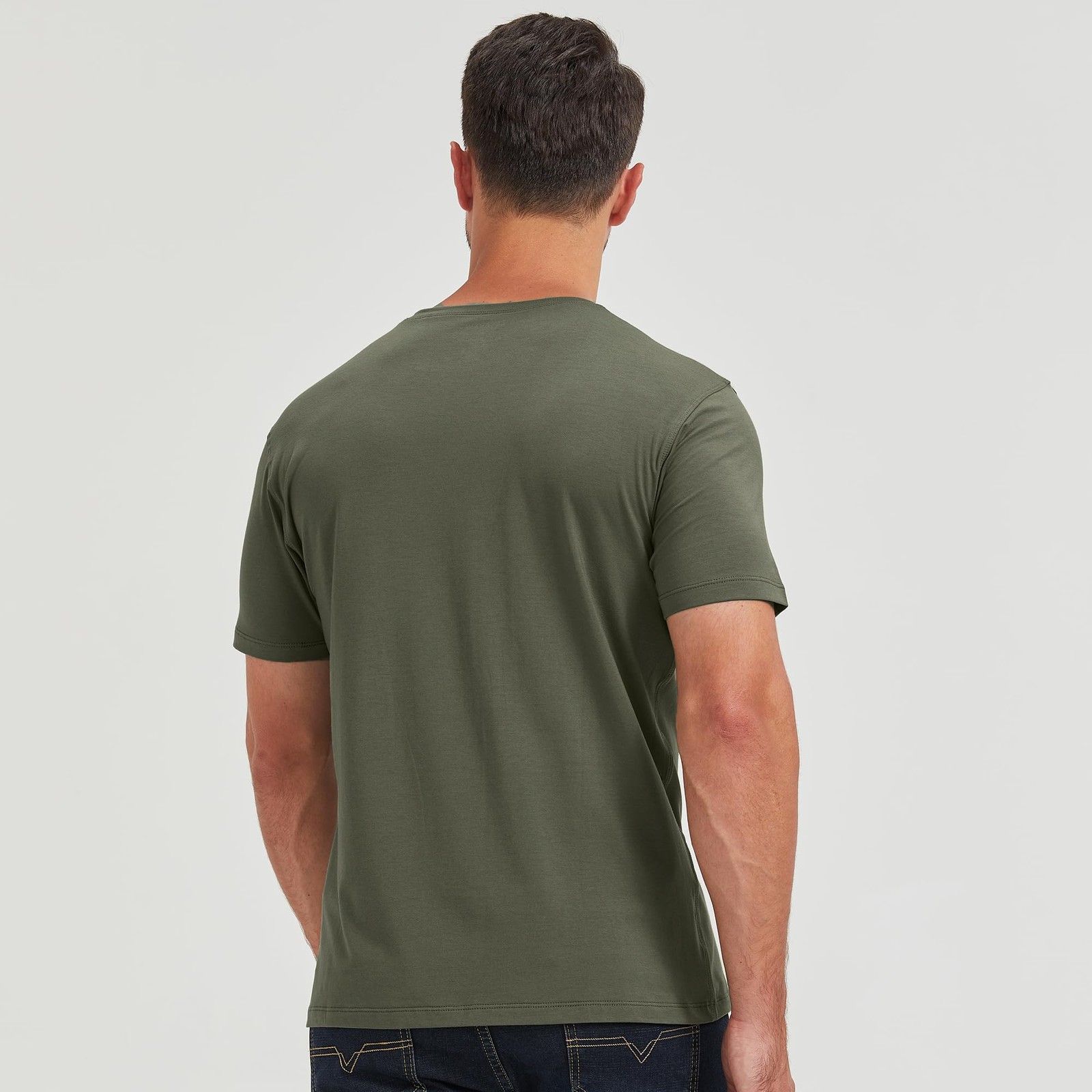 Men's Ultra-Soft Viscose Cotton T-Shirt, Crew Neck Short Sleeve Casual Lounge... gallery
