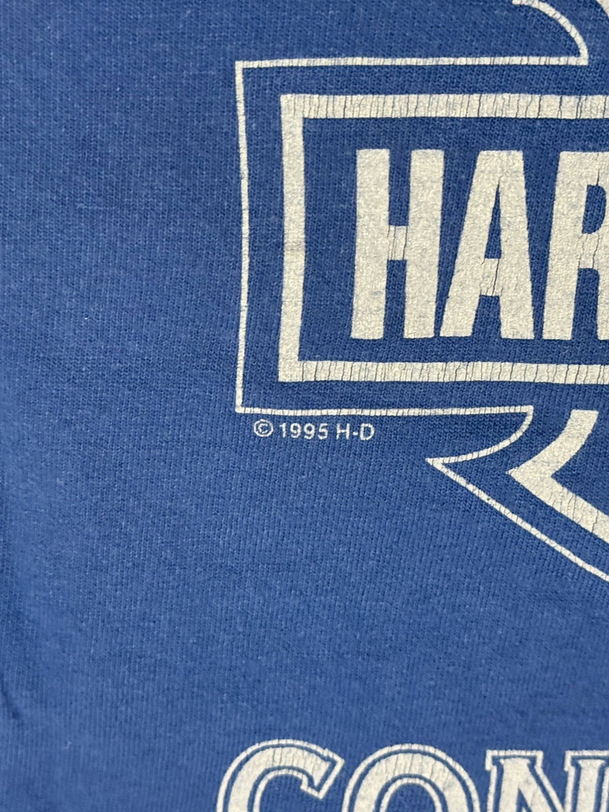 Harley-Davidson USA Blue Pocket T-shirt No Tag ~XL Danbury CT Single Stitch 1995 gallery