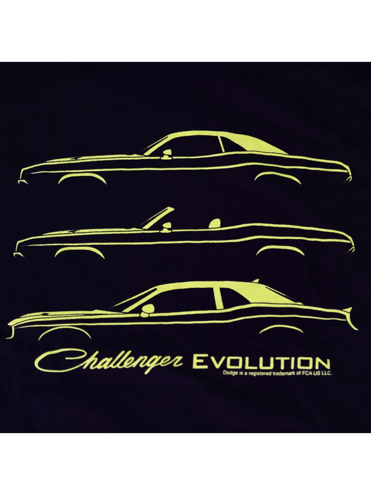 David Carey Dodge Challenger Models Evolution (Licensed) Black w/ Green, 3XL gallery