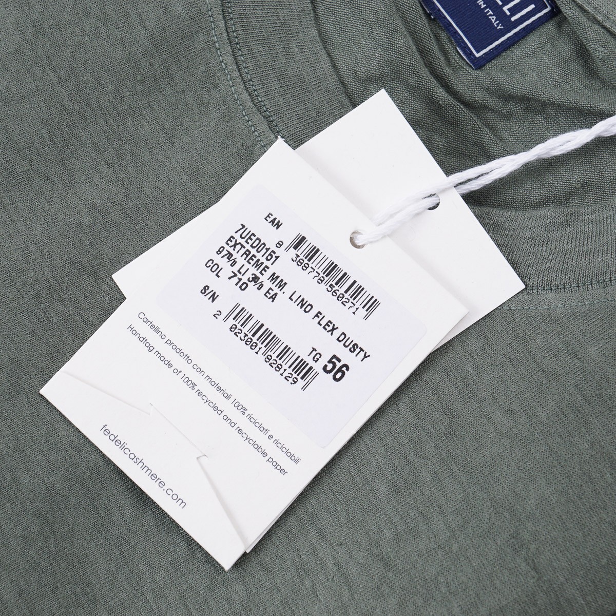 Fedeli Gray-Green Lightweight Stretch Linen T-Shirt XXL (Eu 56) NWT Tee gallery