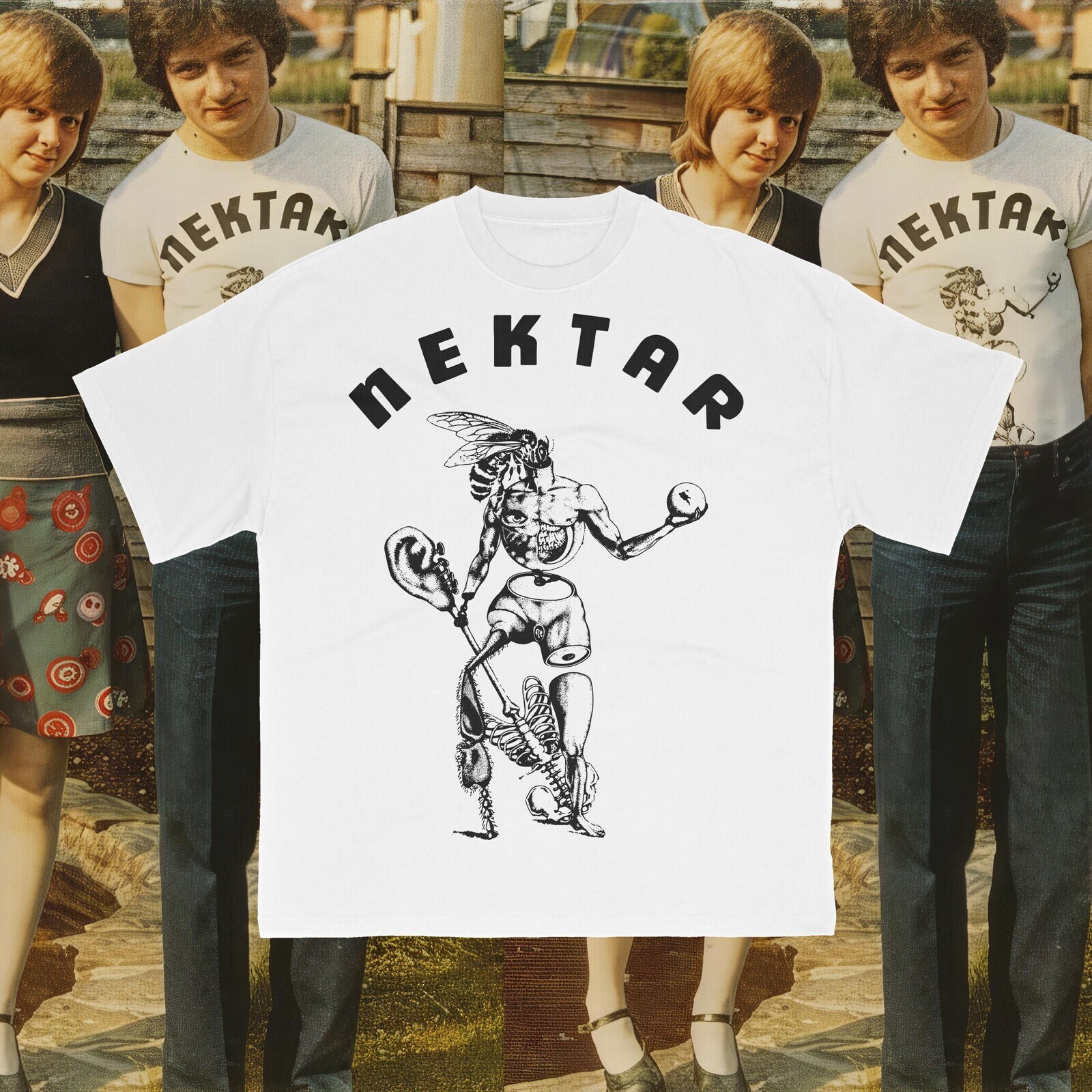 Nektar T Shirt as worn by by Ian Curtis of Joy Division, Retro Vintage Band Tee