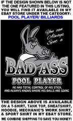 BE AFRAID BE VERY AFRAID Skull Skeleton Girl Billiards Pool Player T-shirt