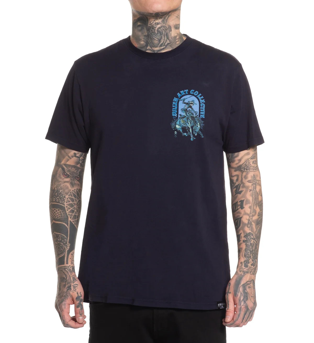 Sullen Men's Fantasma Short Sleeve Premium T-shirt Skeleton Cowboy Tattoo Tee gallery