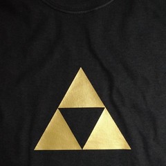 Gold Triforce Triangles Pyramid Symbol T-shirt