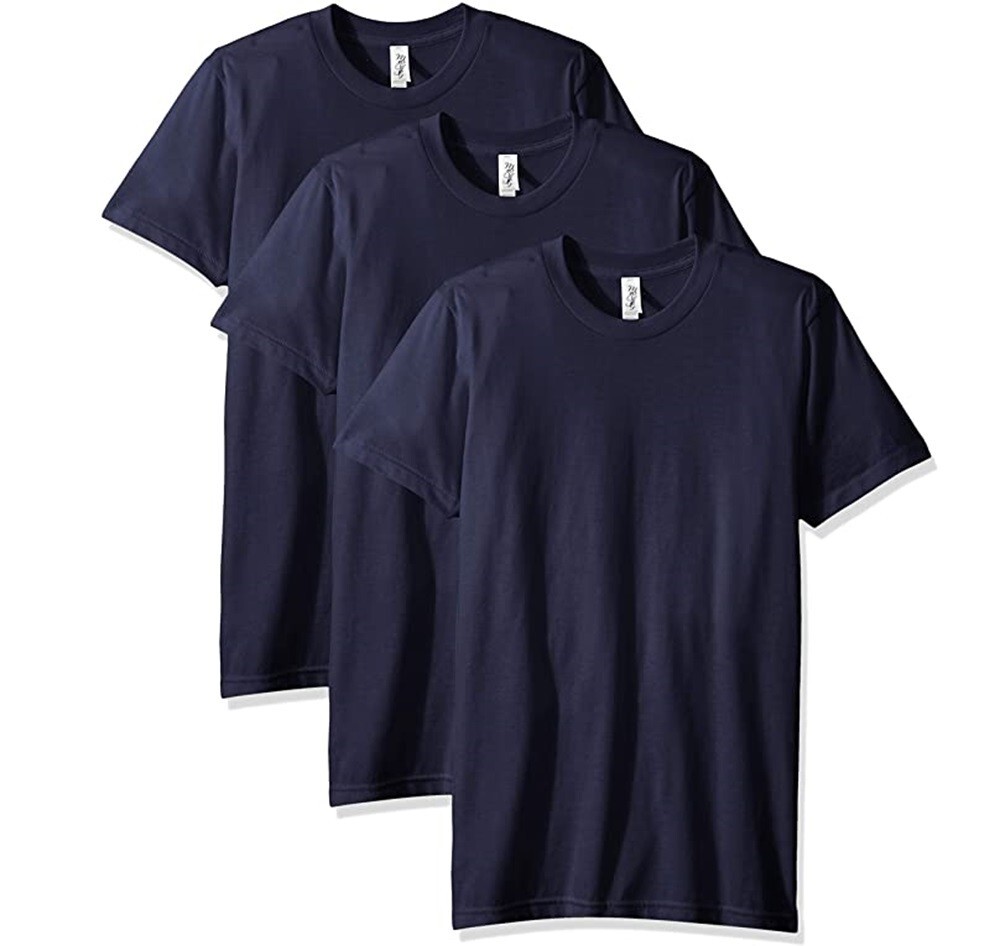 3 Pack Men’s LARGE Crewneck Short Sleeve T Shirt – NAVY BLUE Marky G Apparel