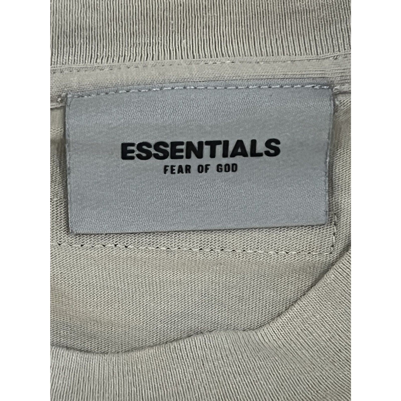 Fear of God Essentials Tan Beige Long Sleeve Tee Neutral Chest Logo Men's Small gallery