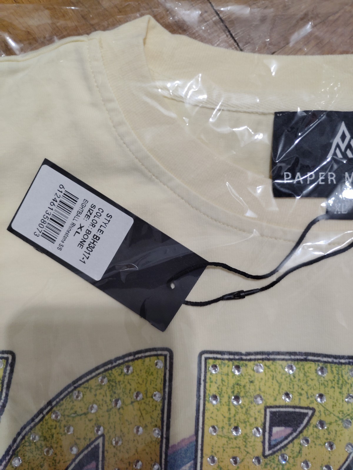 Paper Money Eight ball Rinestone Front And Back T-Shirt XL Brand New gallery