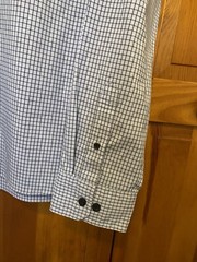 VAN HEUSEN NEVER TUCK SIZE 16-16.5 LT/GL BIG & TALL BLUE CHECK VGUC