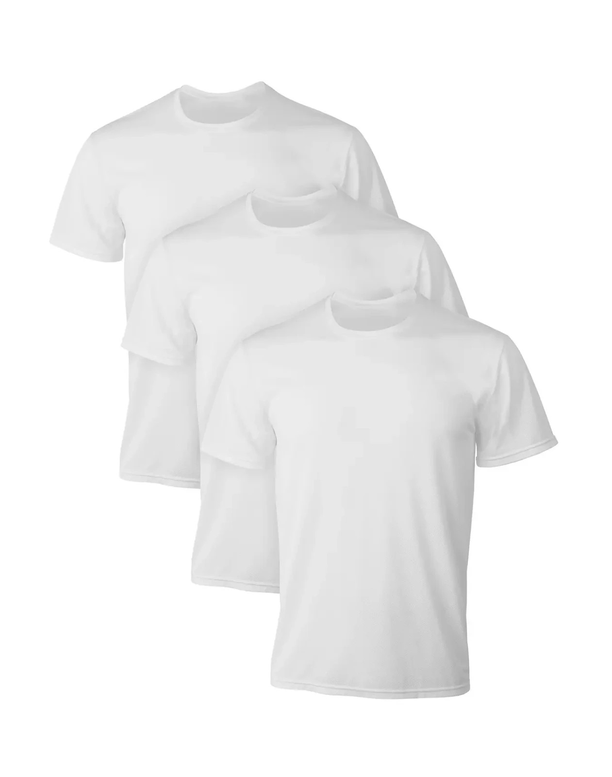 New Hanes Men’s 3 Pack X-Temp Breathable Mesh Tagless White T-Shirts XL 46-48