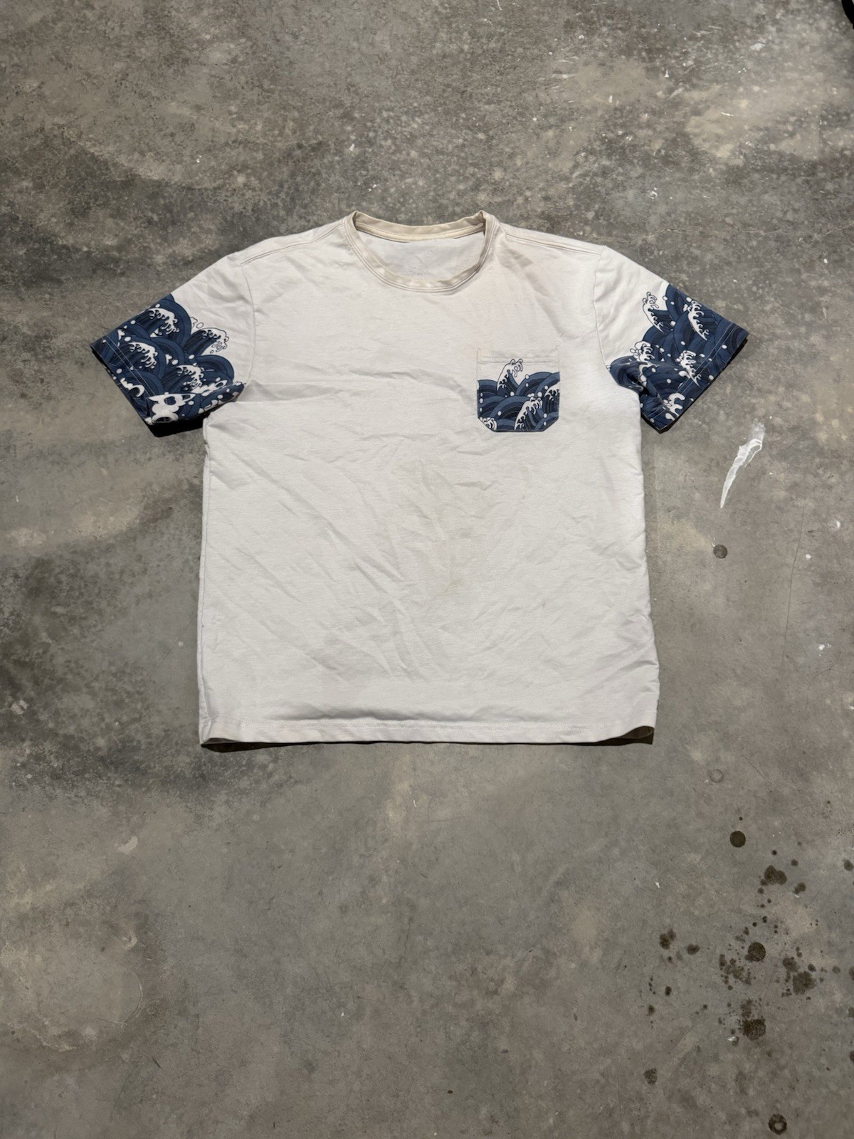 Y2K Demon Slayer Waves White Sz L Tee Cotton Poly Blend gallery