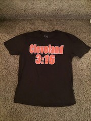 Authentic WWF Stone Cold Austin Cleveland 3:16 Browns Shirt Sz L Smoking Skull