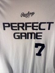 Rawlings Perfect Game Shirt White #7 Softball Baseball Size Medium