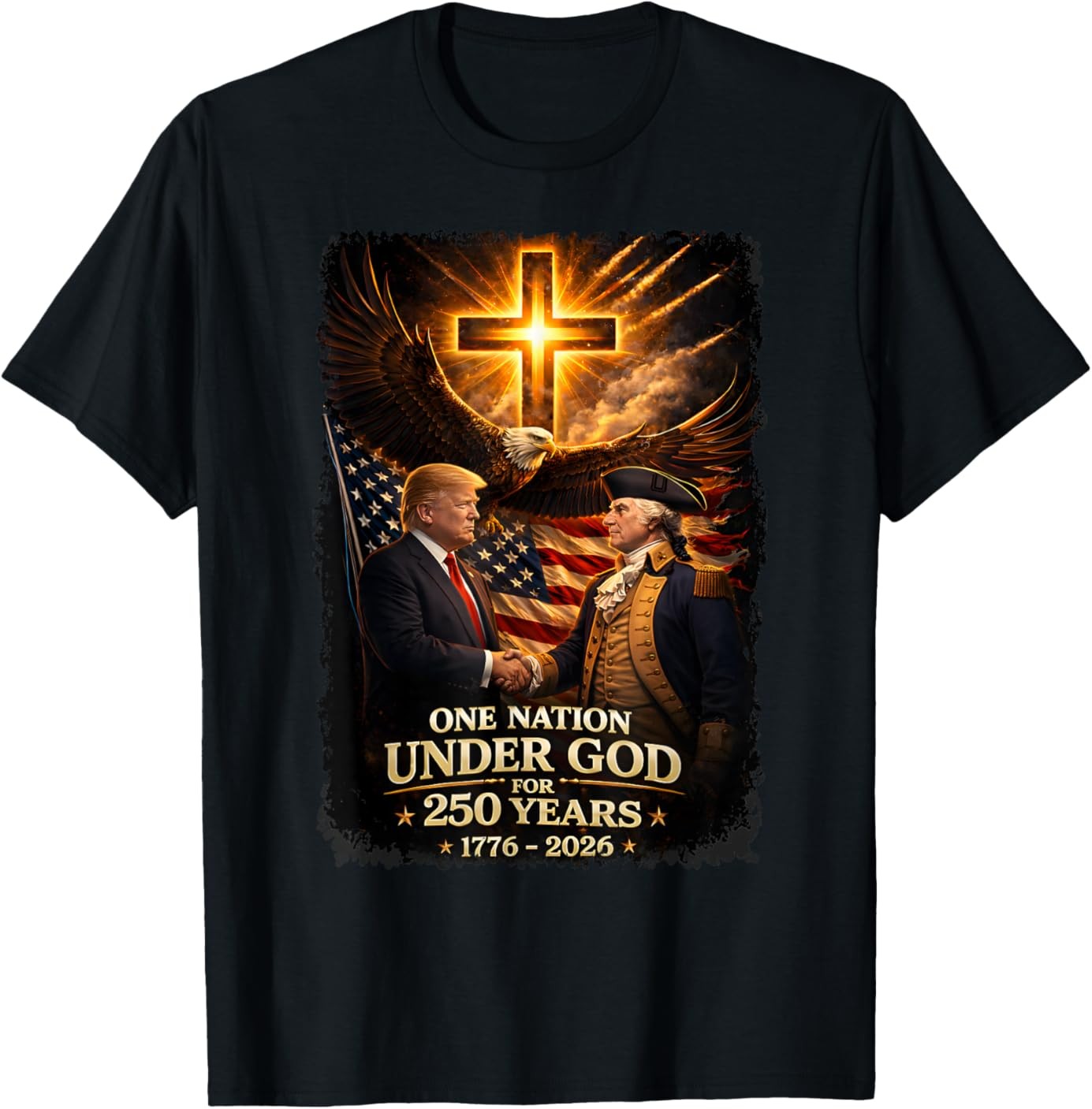 250 Years America Anniversary 250th Trump Washington T-Shirt T-Shirt