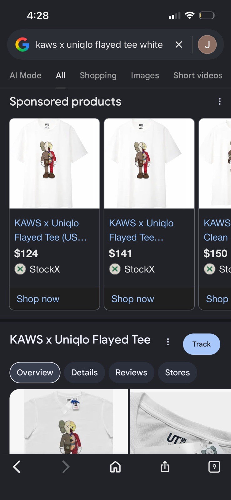 Uniqlo UT KAWS Flayed Tee Companion Graphic T-Shirt White XL Cotton Crew SS gallery