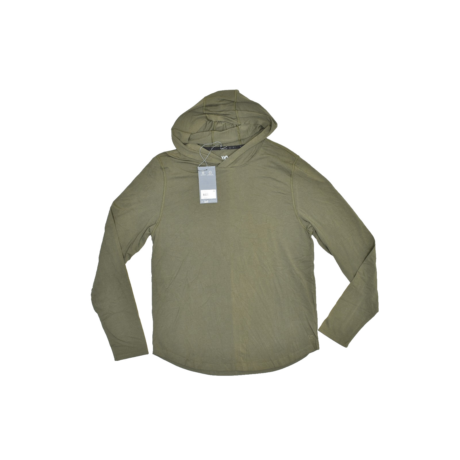 NEW VRST Mens Essential Hoodie Long Sleeve Breathable Pullover Olive Green Sz S