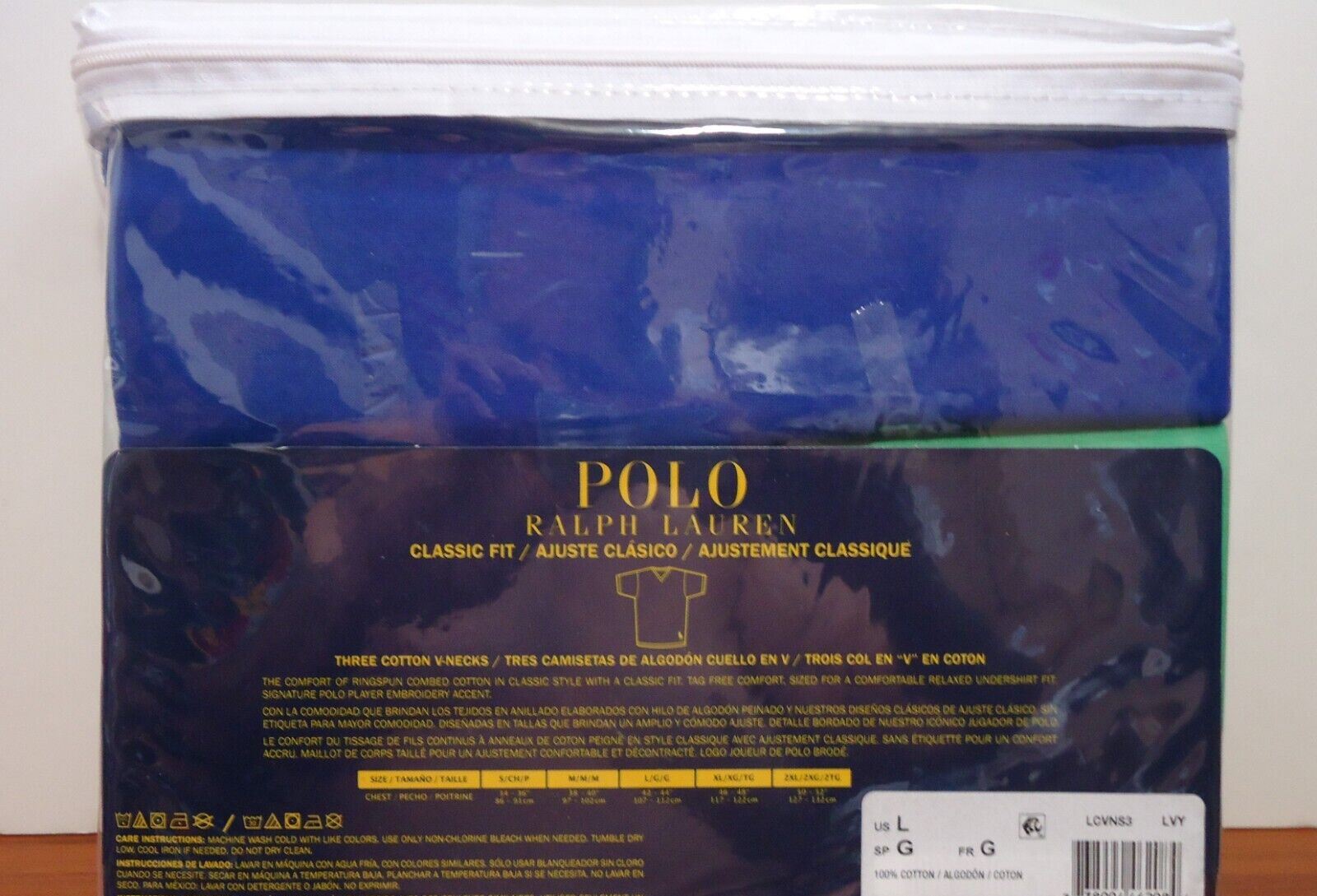 Polo Ralph Lauren 3-Pack Men Cotton Classic V-Neck T-Shirts Multi Size S (34-36) gallery