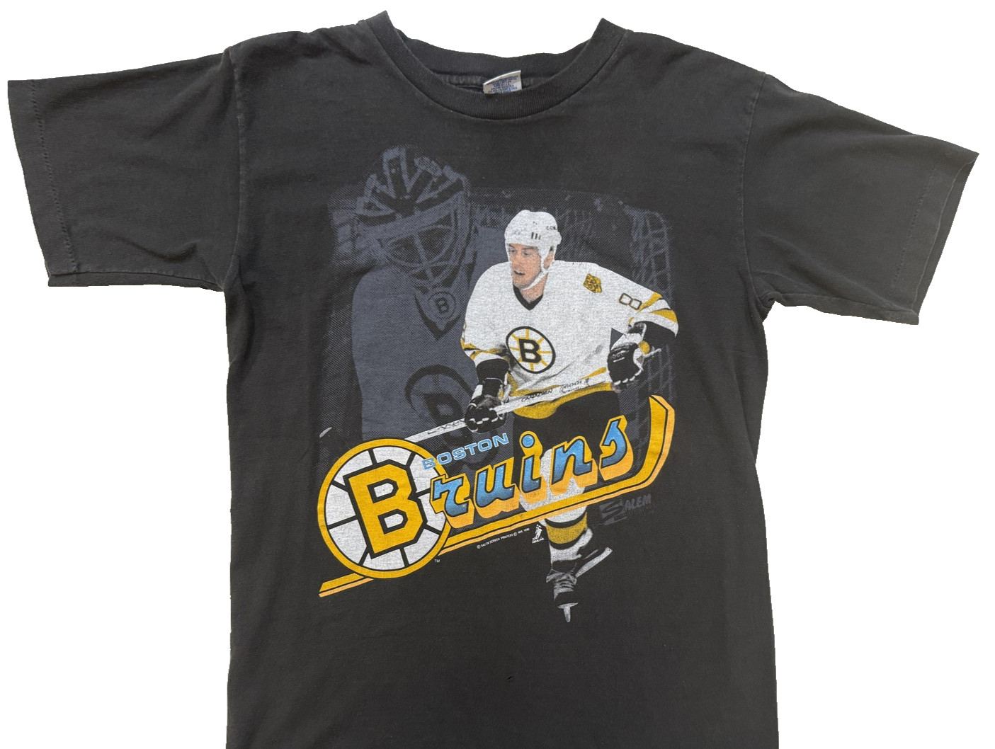NHL Boston Bruins Shirt Vintage 90s Mens MED Hockey Salem Tag Single Stitch RARE gallery