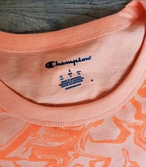 Champion Tee Liquid Marble Washed Melon Men’s T shirt Large Neon Orange / Logo