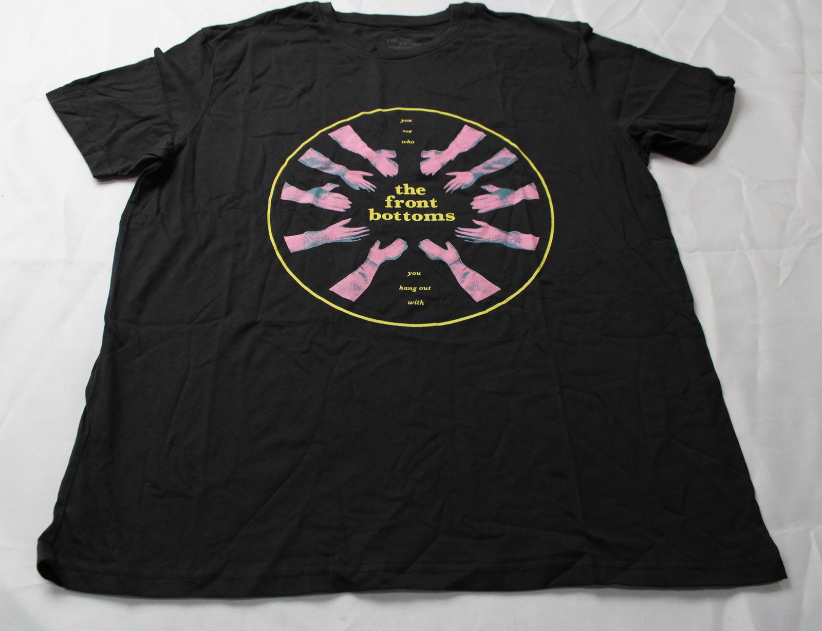 The Front Bottoms Unisex Adult’s Circle Hands Graphic T-Shirt EH6 Black Large