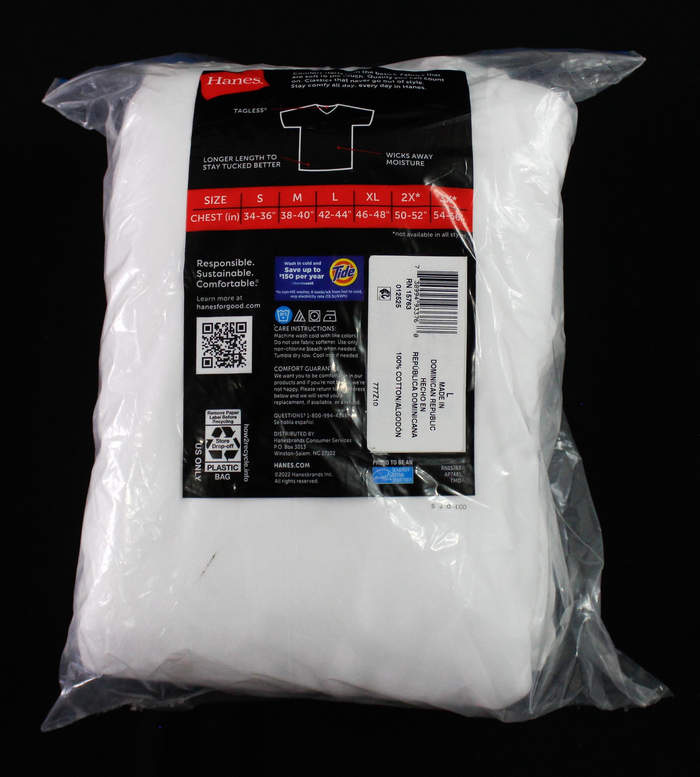 Hanes Men's Soft Breathable 10 Pack V Necks BM7 White Large NWT gallery