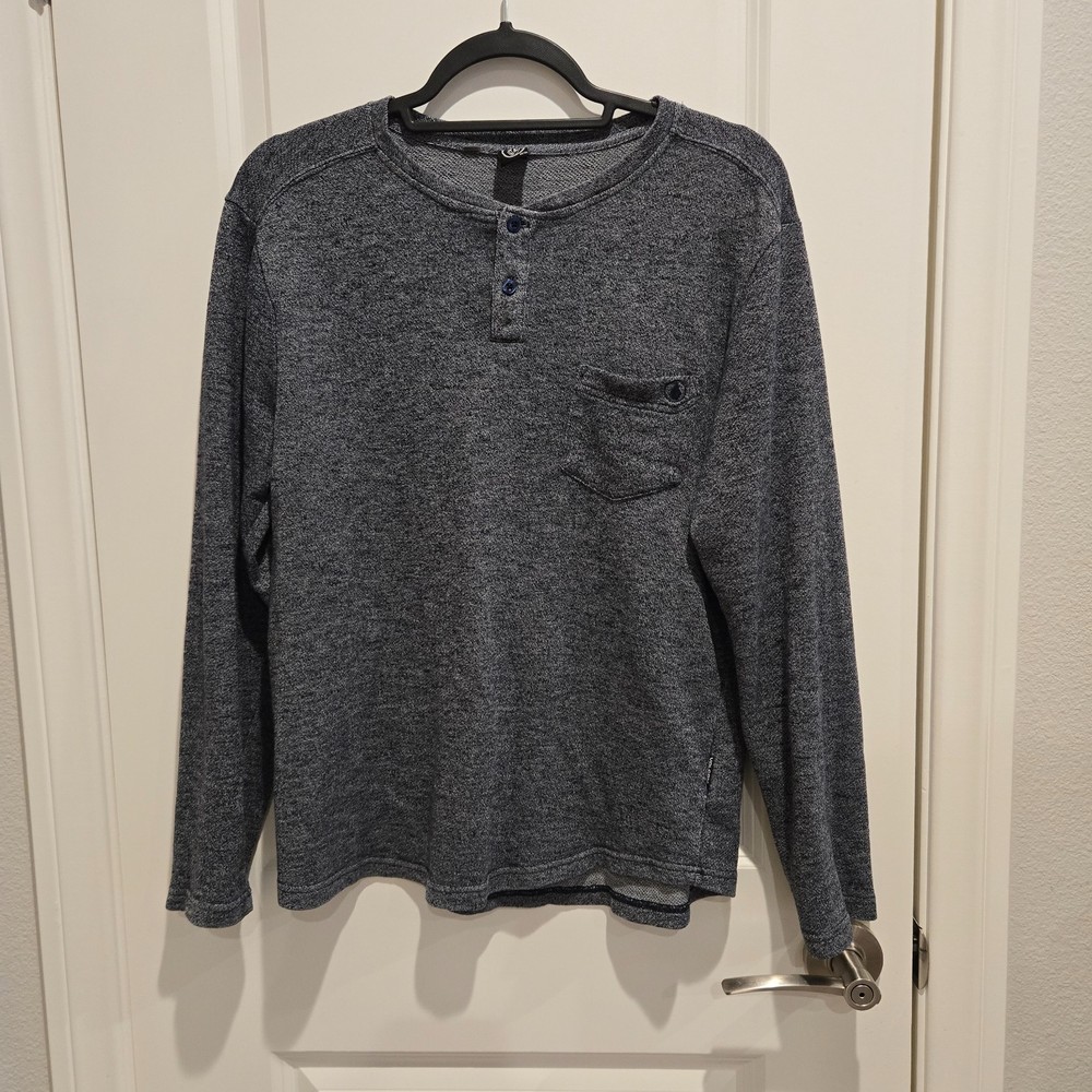 Volcom True To This Pocket Henley Shirt, Grey, Size Men’s M