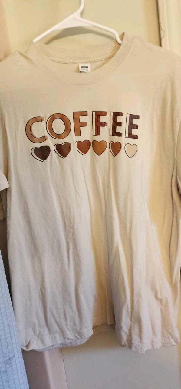 Digiprint Apparel Premium Ring Spun Cotton Crew Neck Beige Coffee Graphic Tee XL