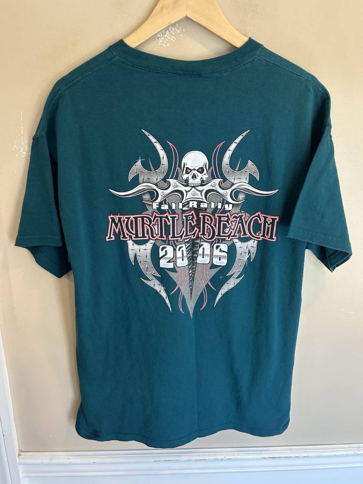 Myrtle Beach Bike Week Mens Vintage Graphic Tee Teal Delta Large gallery
