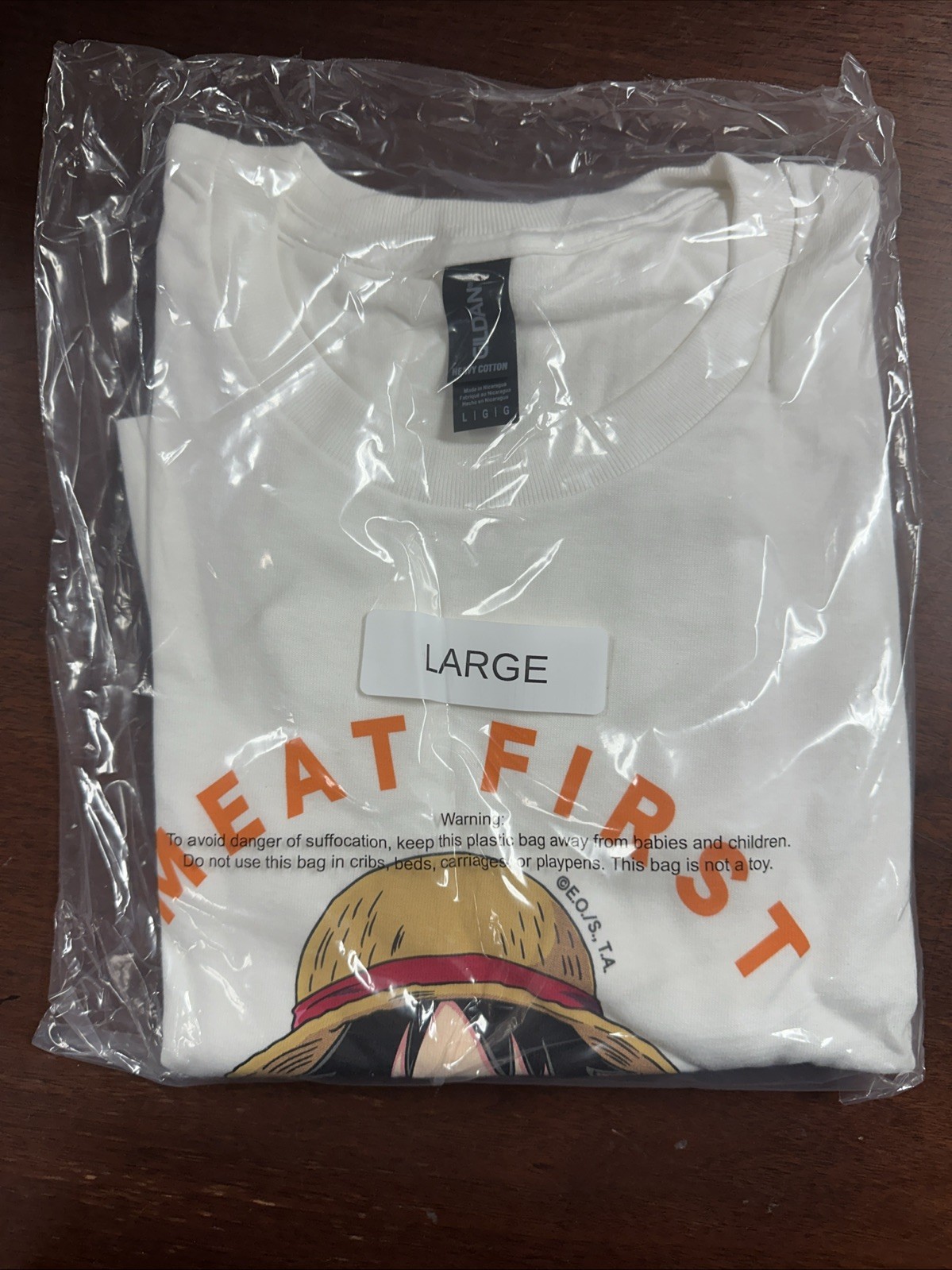 Popeyes x One Piece Luffy T-Shirt Size LARGE Limited AUTHENTIC – In Hand NEW