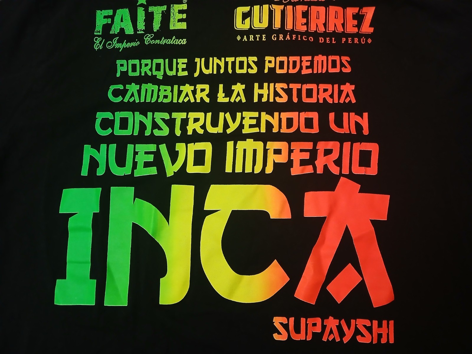 Inca Peru Supayshi T-shirt Size XL Inca Warrior Sushi Restaurant Neon Shirt gallery