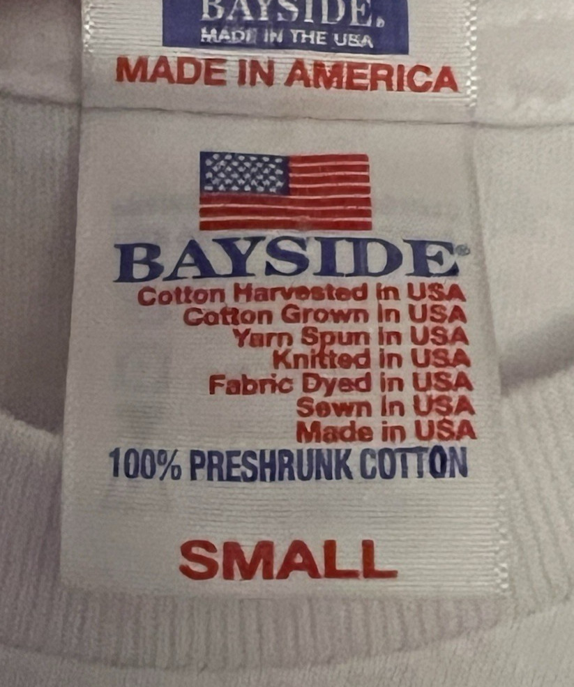 Bayside Local 3 Electrical Workers Union Double Sided White T-Shirt Size Small gallery