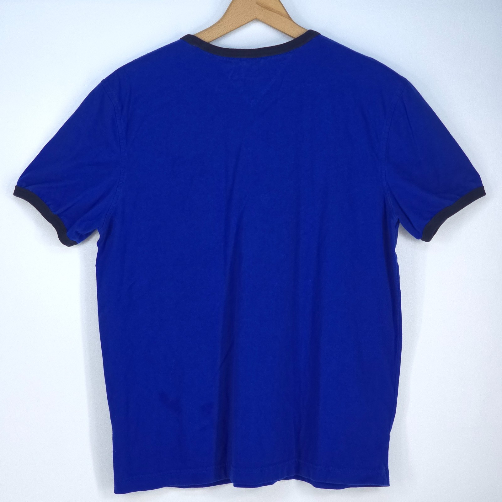 Tommy Hilfiger Colorblock Spellout Logo T-Shirt Men Large Blue 1990s Inspired gallery