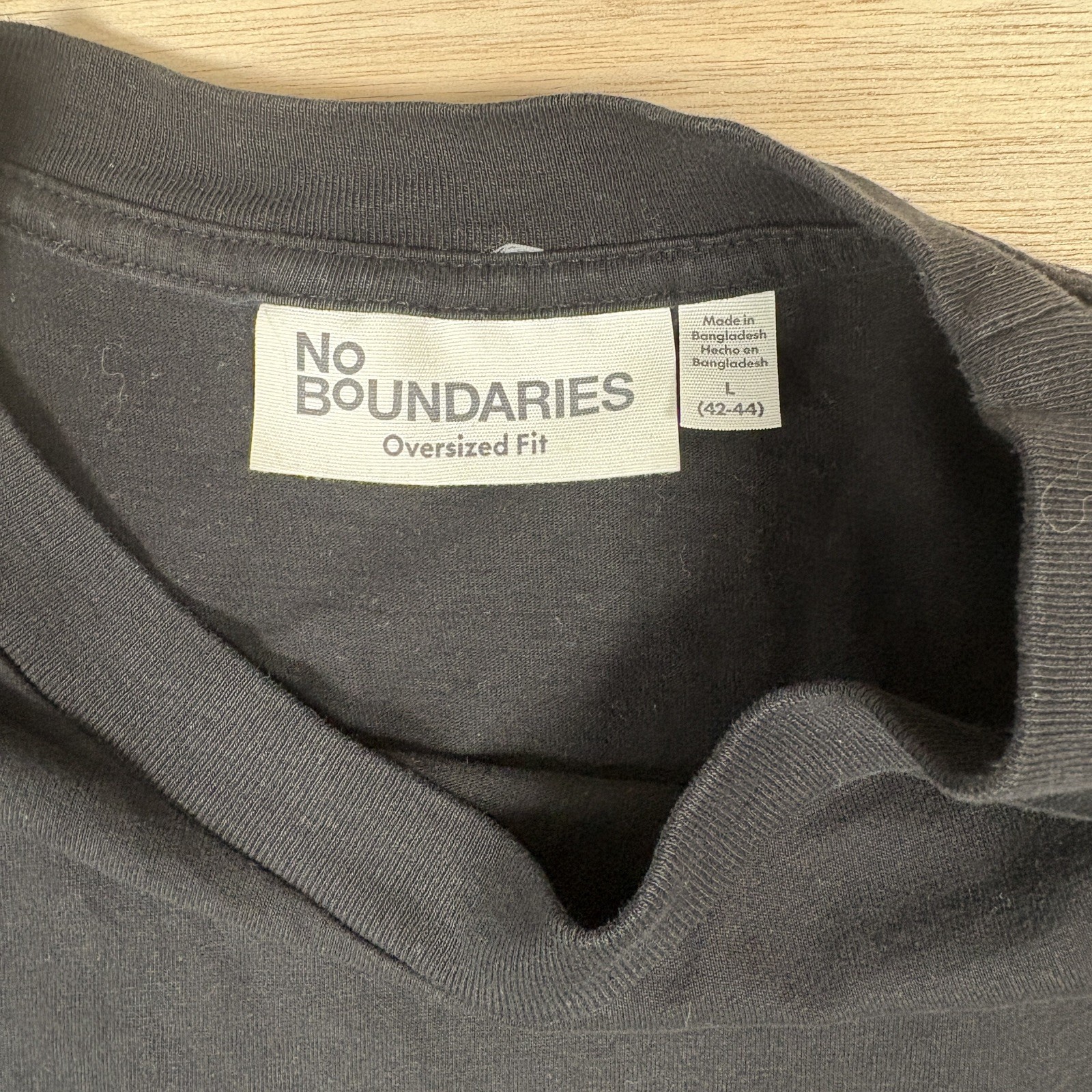 No Boundaries Men's LARGE Oversize Cotton Tee BLACK T-Shirt pre-owned gallery